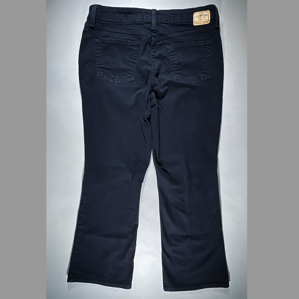 Signature by‎ Levi Strauss Black Jeans At Waist Bootcut Size Misses 14 Short - Picture 2 of 15